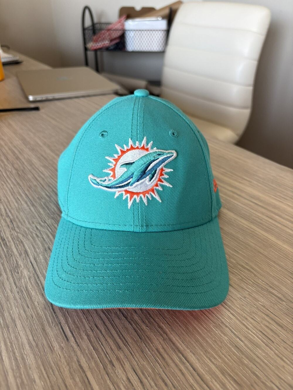NFL Miami Dolphins Kids Adjustable Hat Aqua Teal Orange Embroidered Logo Cap